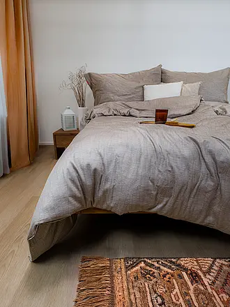 FLEURESSE | Biancheria da letto in raso 70x90cm/140x200cm MODERN LIFE B Sabbia | camel